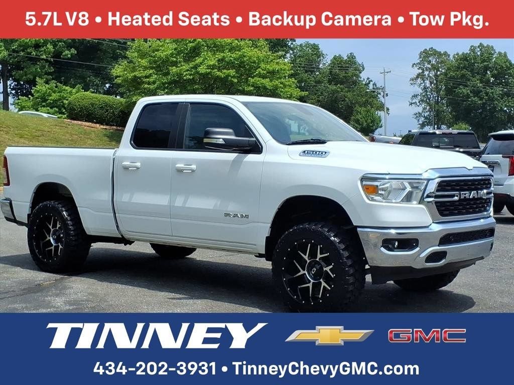 2022 RAM 1500 Big Horn in White — front three-quarter view