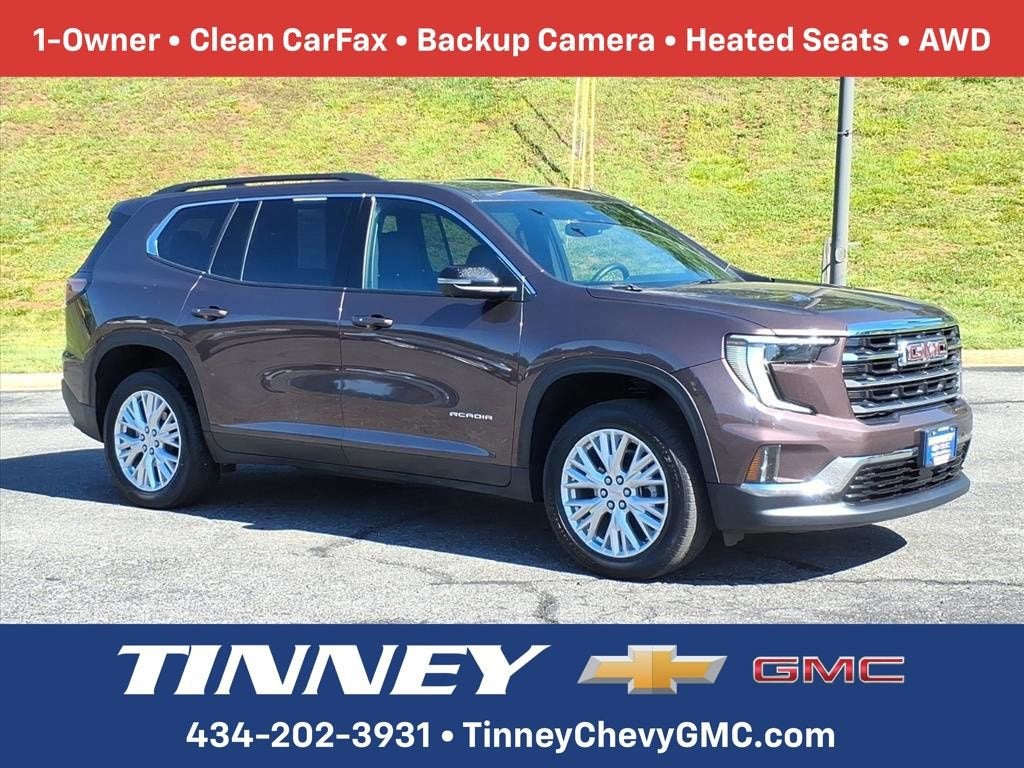 2024 GMC Acadia Elevation in Crystal Metallic — front three-quarter view