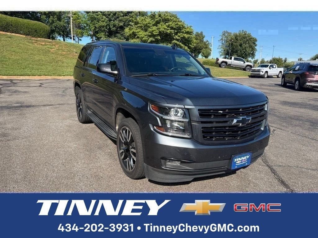 2019 Chevrolet Tahoe Premier in Shadow Gray Metallic — front three-quarter view
