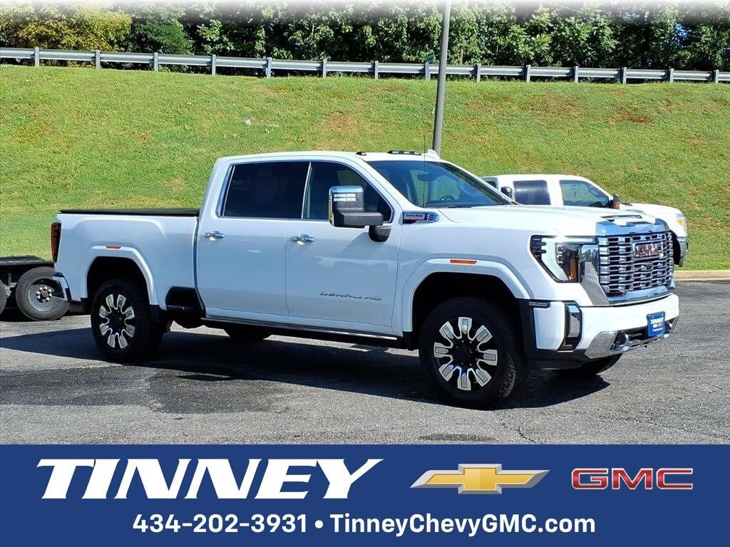 2024 GMC Sierra 3500 HD Denali in Summit White — front three-quarter view
