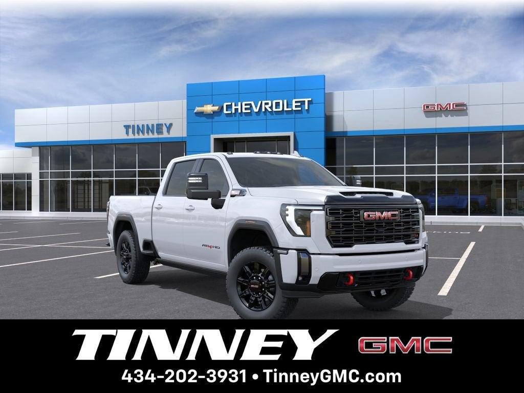 2026 GMC Sierra 2500 HD AT4 in Summit White — front three-quarter view