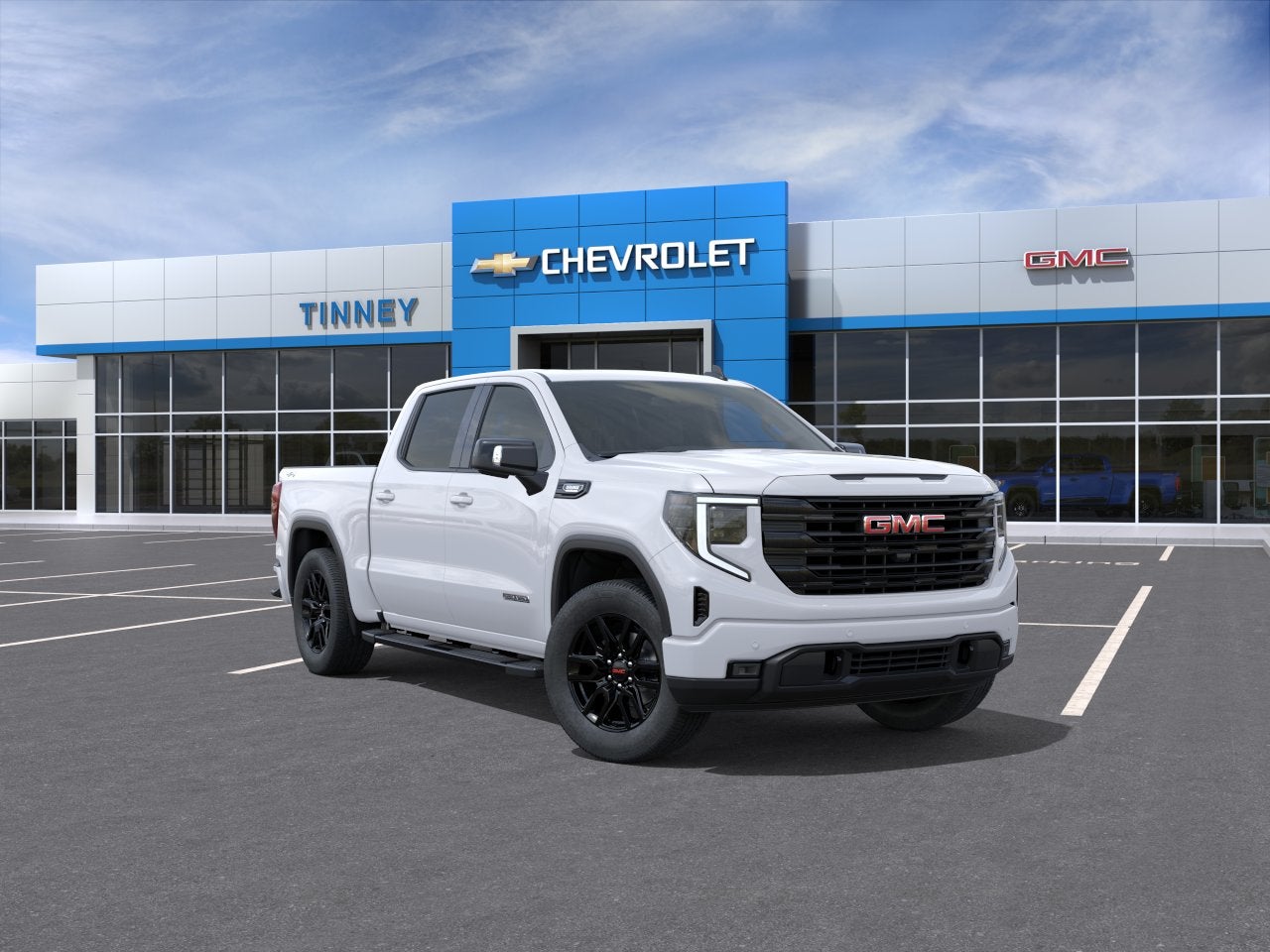 2026 GMC Sierra 1500 Elevation in Summit White — front three-quarter view