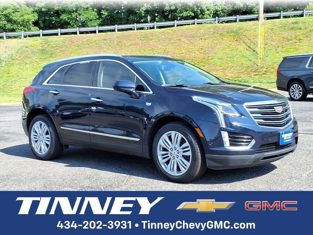2017 Cadillac XT5 Premium Luxury AWD in Dark Adriatic Blue Metallic — front three-quarter view