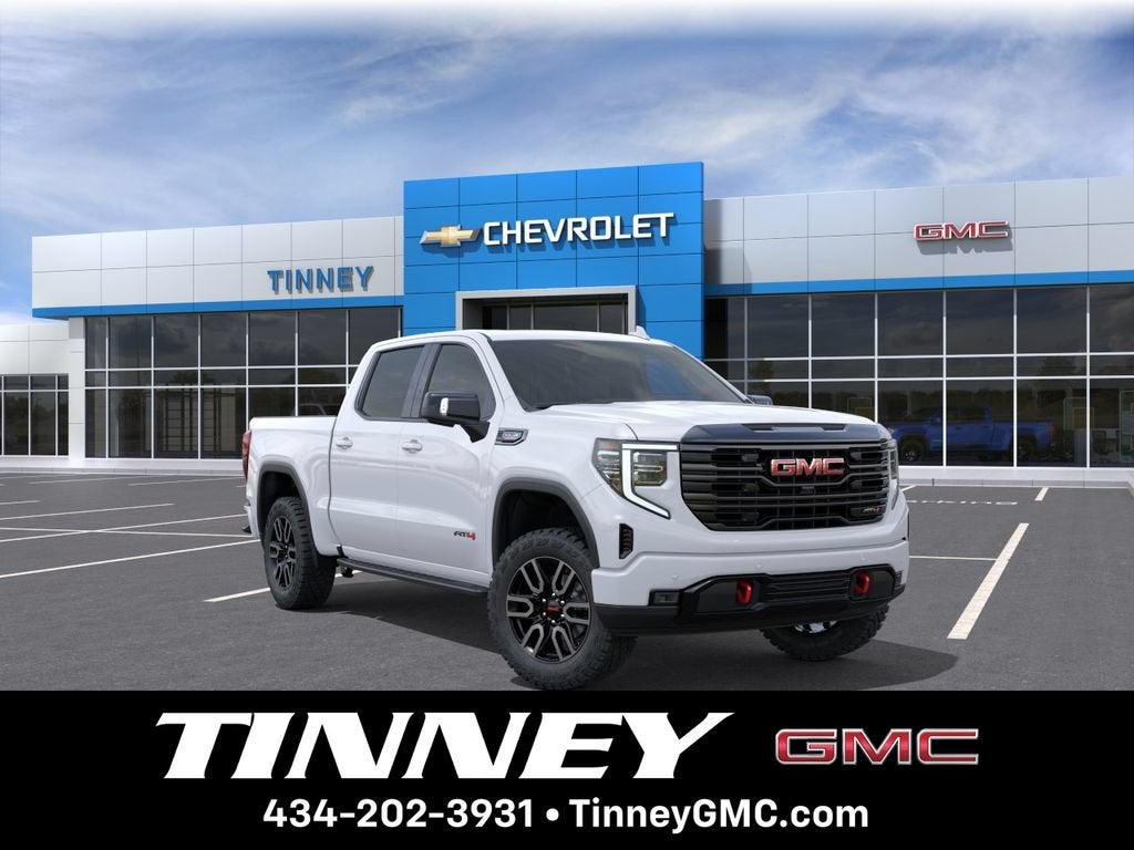 2026 GMC Sierra 1500 AT4 in Summit White — front three-quarter view