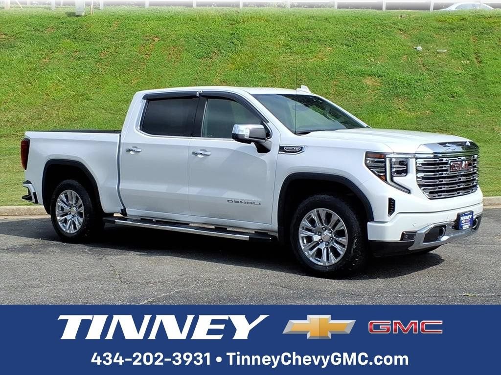 2024 GMC Sierra 1500 Denali in White Frost Tricoat — front three-quarter view